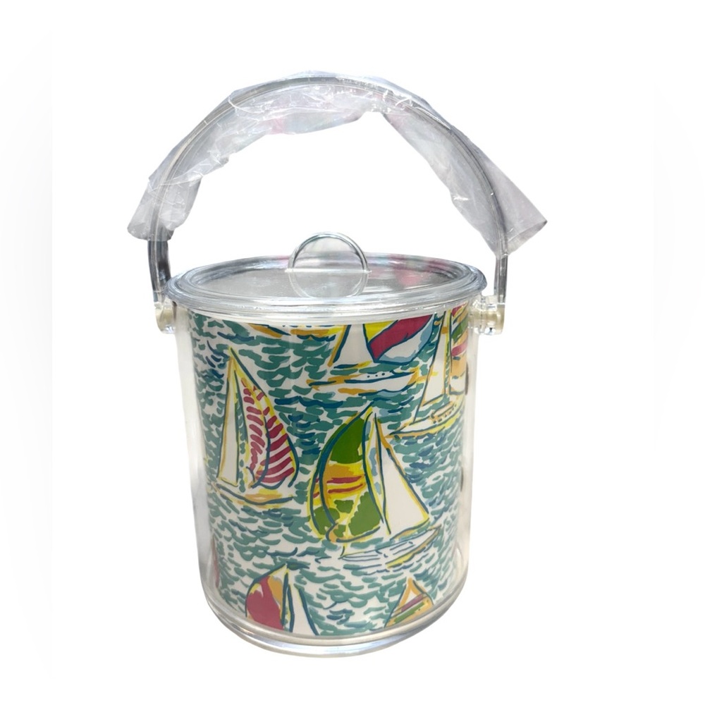 Lilly Pulitzer Sailboat Print Insulated Ice Bucket NWOT